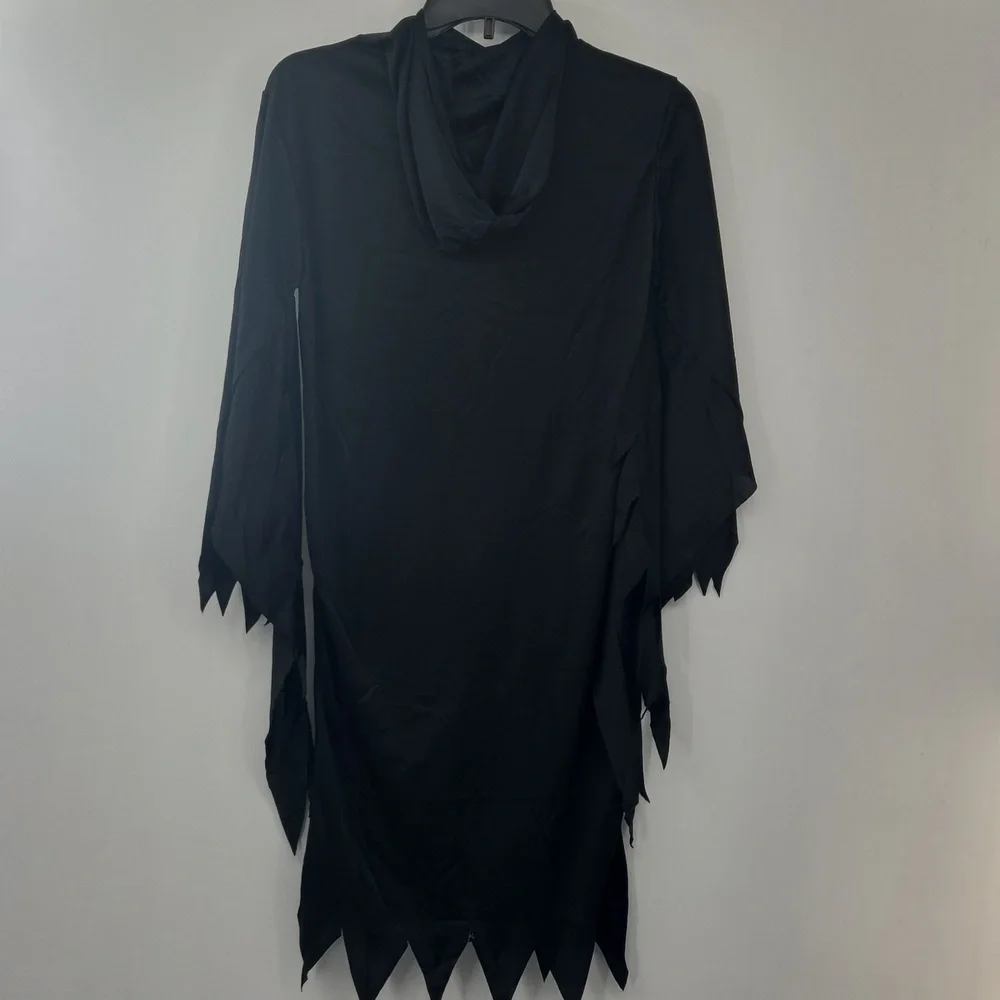 Kids Black Ghost Mask and Hooded Robe Halloween Costume